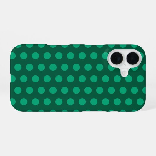 Emerald Green Polka Dots iPhone 16ケース (裏面横)