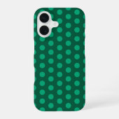Emerald Green Polka Dots iPhone 16ケース (裏面)
