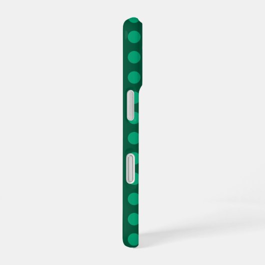 Emerald Green Polka Dots iPhone 16ケース (右側面)