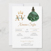 Emerald Green Quinceanera Invitation 招待状 (正面)