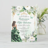 Emerald Green Quinceañera invitation 招待状 (スタンド正面)