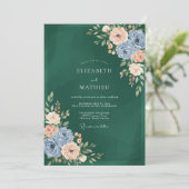 Emerald Green Regal Botanical Wedding 招待状 (スタンド正面)