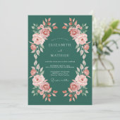 Emerald Green Rich Botanical Wedding 招待状 (スタンド正面)