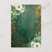 Emerald Green Romantic Floral  Wedding Details エンクロージャーカード (裏面)