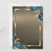  Emerald Green Roses Frame Brown Retirement Party 招待状 (裏面)