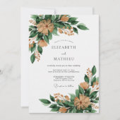 Emerald Green Rustic Forest Wedding 招待状 (正面)