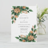 Emerald Green Rustic Forest Wedding 招待状 (スタンド正面)