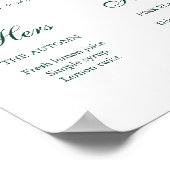 Emerald Green Signature Drink wedding sign ポスター (角)
