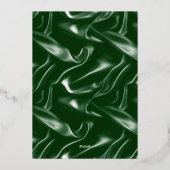 Emerald Green Silk Calligraphy Save the Date 箔招待状 (裏面)