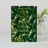 Emerald Green Silk leaf 箔招待状 (立ち正面)