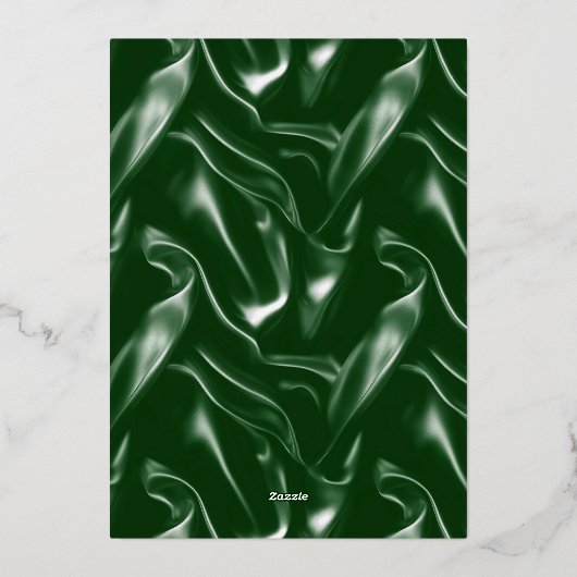 Emerald Green Silk leaf 箔招待状 (裏面)