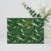 Emerald Green Silk Wedding RSVP card (スタンド正面)