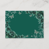 Emerald Green Silver Quinceanera Reception Details エンクロージャーカード (裏面)