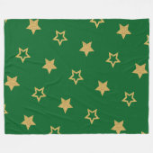  Emerald Green Starry Night  フリースブランケット (正面(横))