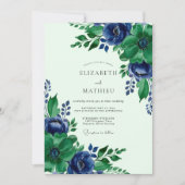 Emerald Green Sublime Botanical Wedding 招待状 (正面)