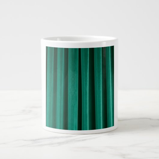 Emerald Green Velvet Drapes Opulent Jewel Tones  ジャンボコーヒーマグカップ (正面)