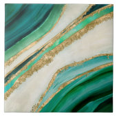 Emerald green watercolor and gold タイル (正面)