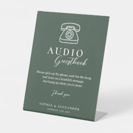 Emerald Green Wedding Audio Guestbook Sign 台座サイン