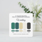 Emerald Green Wedding Color Palette Card 招待状 (スタンド正面)