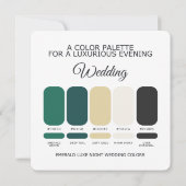 Emerald Green Wedding Color Palette Card 招待状 (裏面)
