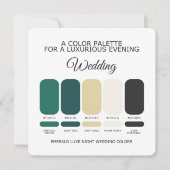Emerald Green Wedding Color Palette Card 招待状 (正面)