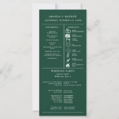 Emerald Green Wedding Infographic Program (正面)
