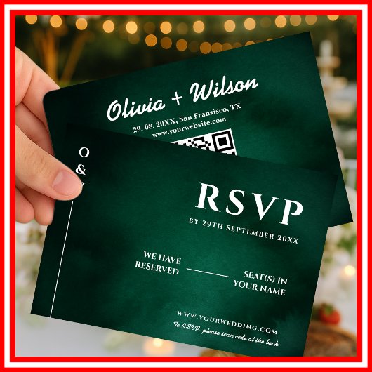 Emerald Green | Wedding QR 出欠カード