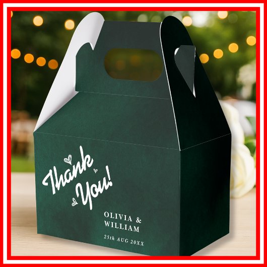 Emerald Green Wedding Thank You  フェイバーボックス