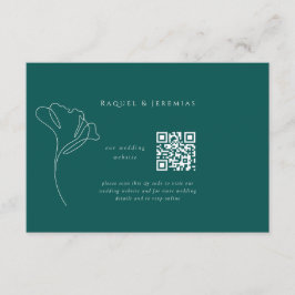Emerald Green Wedding Website Enclosure Card エンクロージャーカード