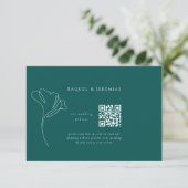 Emerald Green Wedding Website Enclosure Card エンクロージャーカード (スタンド正面)