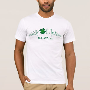 Emerald Green, White Shamrock Lucky in Love Tee Tシャツ