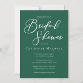 Emerald Green White Typography Bridal Shower マグネット招待状 (正面)