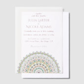 Emerald Green Wild Amazon Forest Mandala Wedding ベラム紙招待状 (オフセット)