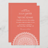 Emerald Green Wild Amazon Forest Mandala Wedding 招待状 (正面/裏面)