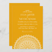 Emerald Green Wild Amazon Forest Mandala Wedding 招待状 (正面/裏面)