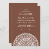 Emerald Green Wild Amazon Forest Mandala Wedding 招待状 (正面/裏面)