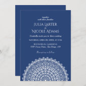 Emerald Green Wild Amazon Forest Mandala Wedding 招待状 (正面/裏面)