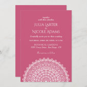 Emerald Green Wild Amazon Forest Mandala Wedding 招待状 (正面/裏面)