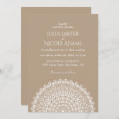 Emerald Green Wild Amazon Forest Mandala Wedding 招待状 (正面/裏面)