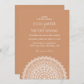 Emerald Green Wild Amazon Forest Mandala Wedding 招待状 (正面/裏面)