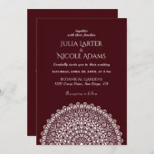 Emerald Green Wild Amazon Forest Mandala Wedding 招待状 (正面/裏面)