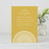 Emerald Green Wild Amazon Forest Mandala Wedding 招待状 (スタンド正面)