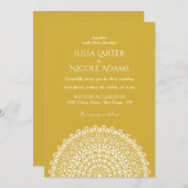 Emerald Green Wild Amazon Forest Mandala Wedding 招待状 (正面/裏面)