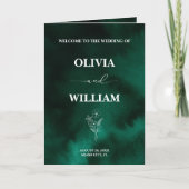  Emerald Green Wildflower Floral Botanical Wedding プログラム (正面)