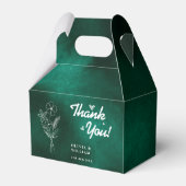 Emerald Green Wildflower Wedding Thank You フェイバーボックス (裏面サイド)