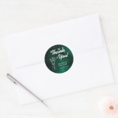 Emerald Green Wildflower Wedding Thank You ラウンドシール (封筒)