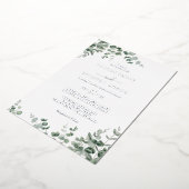 Emerald Greenery | シルバーフォイル ウェディング  箔招待状 (回転した状態)