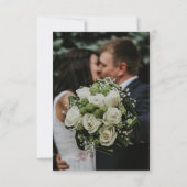 Emerald Greenery Vintage Botanical Simple Wedding サンキューカード (裏面)