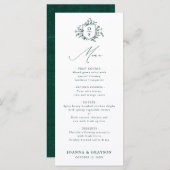 Emerald Greenery Vintage Botanical Wedding メニュー (正面/裏面)