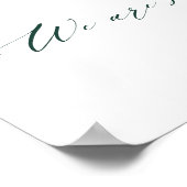 Emerald Greenery Vintage Botanical Wedding Welcome ポスター (角)